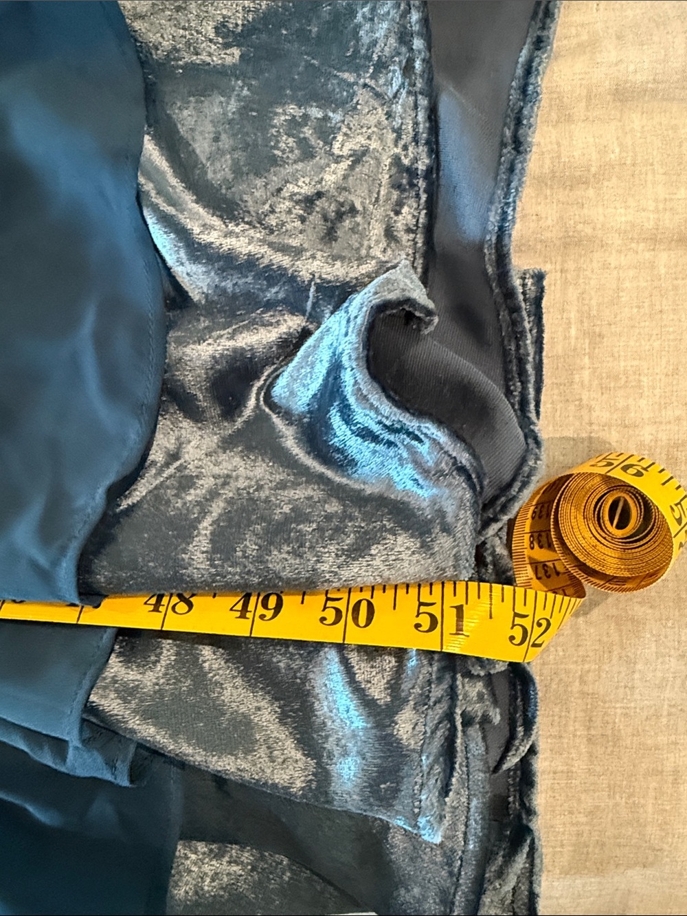 Anthropologie Green Patterned V-Neck Maxi Dress with Blue Trim - Picture 9 of 10